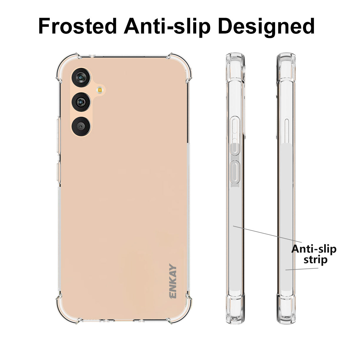 ENKAY HAT PRINCE For Samsung Galaxy A34 5G Transparent Phone Case with Anti-slip Strip Edge Clear TPU Shockproof Mobile Phone Cover ENKAY HAT PRINCE For Samsung Galaxy A34 5G Transparent Phone Case with Anti-slip Strip Edge Clear TPU Shockproof Mobile Phone Cover